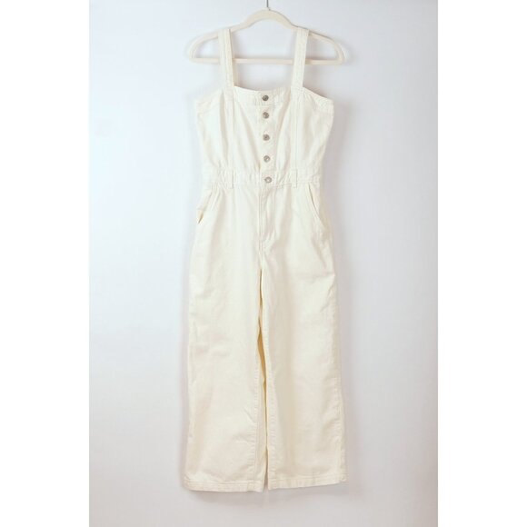 Levi's Drea Wide Leg Jumpsuit White Cream Denim - Size Small - Picture 1 of 8